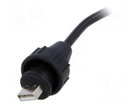 Connector: USB A | female | screw | PIN: 4 | straight | shielded | IP67