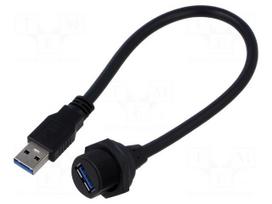 Transition: adapter cable | UA | IP67 | front side of panel | 0.3m