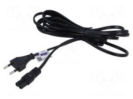 Cable | 2x0.5mm2 | CEE 7/16 (C) plug,IEC C7 female | PVC | 3m | black