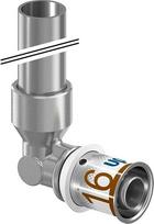 S-Press PLUS radi elbow adapter plated 16-15CU