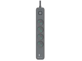 Elektros prekės // Maitinimo prailgintuvų, skirstytuvų ir UK bei USA adapterių rinkinys // Listwa zasilająca antyprzepięciowa TRACER Power Line+ mobile ready 1.5 m (4 gniazda + 1x USB A+ 1x Type C, PD20W)