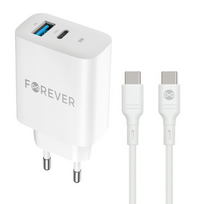 Forever TC-07 Charger PD / QC / USB-C / USB / 30W + USB-C Cable 60W
