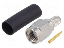 Connector: SMA | plug | male | straight | 50Ω | RG58 | soldering,crimped