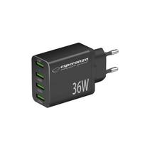 Įrankiai ir matavimo prietaisai // Įrankių, priedų naujienos // EZC107K Esperanza ładowarka sieciowa 36w 4x usb-a qc 3.0 18w