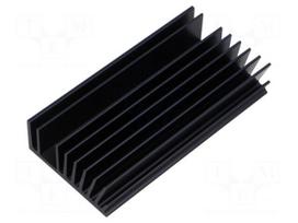 Heatsink: extruded | grilled | black | L: 100mm | W: 50mm | H: 20mm