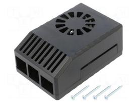 Enclosure: for computer | Raspberry Pi 4 B | ABS | black | X: 62mm