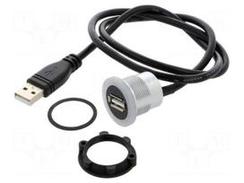 Adapter cable | USB A socket,USB A plug | USB 2.0 | Len: 0.6m