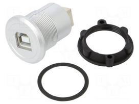 Adapter | USB B socket,both sides | USB 2.0 | Thread: M22 | 1÷10mm
