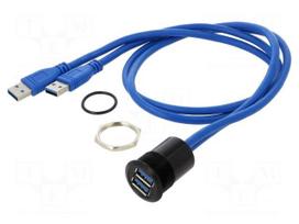 Adapter cable | USB A socket x2,USB A plug x2 | USB 3.0 | Len: 0.6m