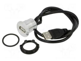 Adapter cable | USB A socket,USB A plug | USB 2.0 | Len: 0.6m