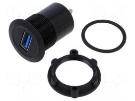 Adapter | USB A socket,USB C plug | Thread: M22 | 1÷10mm | Body: black