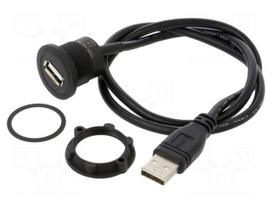 Adapter cable | USB A socket,USB A plug | USB 2.0 | Len: 0.6m