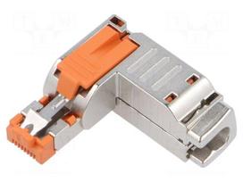 Connector: RJ45 | plug | PIN: 8 | Cat 5e | shielded | 8p8c | 22AWG | angled