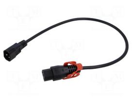 Cable | IEC C13 female,IEC C14 male | 0.5m | orange | 10A | 250V | IP20