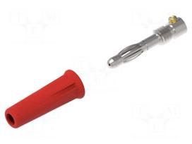 Laboratory connector: 4mm banana | plug | 36A | 30VAC | 60VDC | red