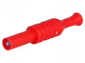 Laboratory connector: 4mm banana | plug | 36A | 1kVAC | red | insulated