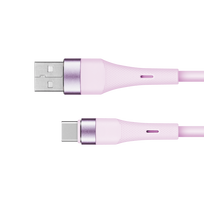 Mobilieji telefonai ir priedai // USB adapteriai // Kabel USB - USB typu C 1 m silikonowy różowy Kruger&Matz Basic