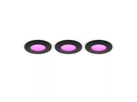 Philips Hue Hue baltie + krāsainie toņi Slim downlight S (90mm) EMEA-melns Multipack 929003712202 8720169264793