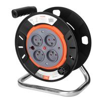 Elektros prekės // Maitinimo prailgintuvų, skirstytuvų ir UK bei USA adapterių rinkinys // Zwijak bębnowy IP20 4x2P+Z 16A 230V, H05RR-F 3x1,5mm2, 25m