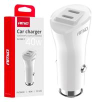 Mobilieji telefonai ir priedai // USB automobilių įkrovikliai // Ładowarka samochodowa 2x usb-c 40w amio-03884
