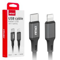 Planšetdatori ir planšetinių kompiuterių priedai // USB Kabeliai // Kabel do ładowania usb-c - lightning iphone pd 20w 100cm fulllink amio-03904