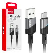 Planšetdatori ir planšetinių kompiuterių priedai // USB Kabeliai // Kabel do ładowania usb-a - usb-c 3a 200cm fulllink amio-03924