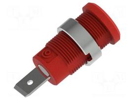 Laboratory connector: 4mm banana | socket | 1kV | 36A | red | insulated