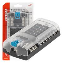 Automobilių ir motociklų prekės, elektronika, navigacija, CB radijas // Automobilių elektronikos komponentai : Montavimo kabeliai : Saugikliai : Jungtys // Skrzynka bezpiecznikowa z szyną ujemną konektory śrubowe 12 gniazd amio-03834