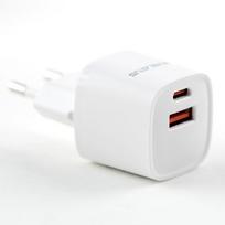 Adapteriai Evelatus  USB-A and USB-C 30W Max / EU charger White