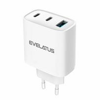 Adapteriai Evelatus  45W Max Fast Charger EU USB-C1/USB-C1/USB-A - RCE-4501ACCL White