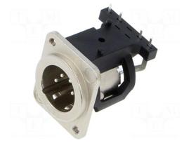Connector: XLR | socket | male | PIN: 4 | angled 90° | THT | silver | 6A