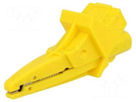 Crocodile clip | 20A | 1kVDC | yellow | Grip capac: max.25mm