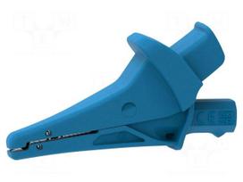 Crocodile clip | 20A | 1.5kV | blue | Grip capac: max.25mm