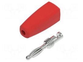 Laboratory connector: 2mm banana | plug | 10A | 30VAC | 60VDC | red