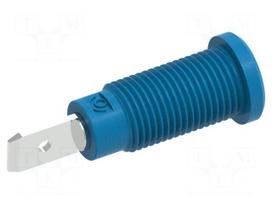 Laboratory connector: 2mm banana | socket | 10A | 600V | 29.2mm | blue