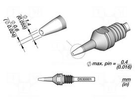 Tip: for desoldering irons | 1.4x0.6mm