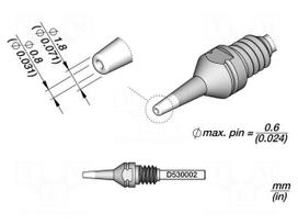 Tip: for desoldering irons | 1.8x0.8mm