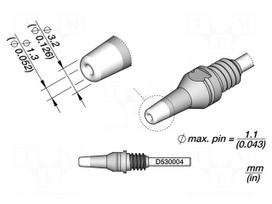Tip: for desoldering irons | 3.2x1.3mm