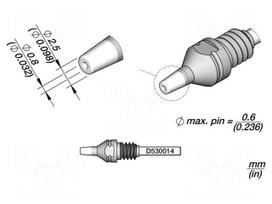 Tip: for desoldering irons | 2.5x0.8mm