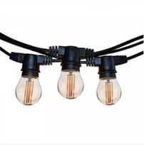 Lauko girlianda Visional  Led Dārza Virtene E27 Spuldzēm / Melna /  Patronu  skaits 15 / 15m / H05VV-F 2*0.75 inline