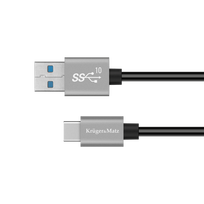 Mobilieji telefonai ir priedai // Telefono priedai // Kabel USB - USB typu C 10Gbps 1 m Kruger&Matz Basic