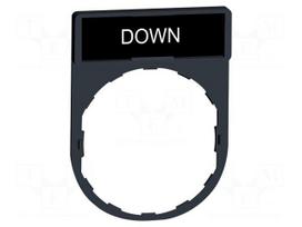 Description label | 22mm | Harmony XB4 | black | plastic | Dim: 30x40mm