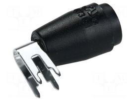 Laboratory connector: 4mm banana | socket | black | 25A | 27.7mm | PCB