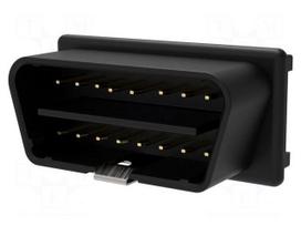 Laboratory connector: diagnostic OBD II | black | 10A | male,female