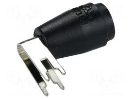 Laboratory connector: 4mm banana | socket | black | 25A | 27.7mm | PCB