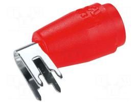 Laboratory connector: 4mm banana | socket | red | 25A | 27.7mm | PCB