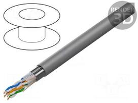 Wire | F/UTP | Cat 5e | 4x2x24AWG | Cu | wire | PVC | grey | 305m | CPR: Eca
