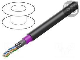 Wire | S/FTP | Cat 7 | 4x2x23AWG | OFC | wire | PE | black | 250m | CPR: Fca
