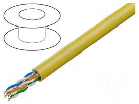 Wire | U/UTP | Cat 5e | 4x2x25AWG | Cu | wire | PVC | yellow | 305m | CPR: Fca
