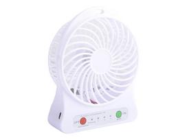 Klimato priemonės // Ventiliatoriai // 44-502# Wentylator przenośny/biurkowy 10cm usb+akumulator biały"